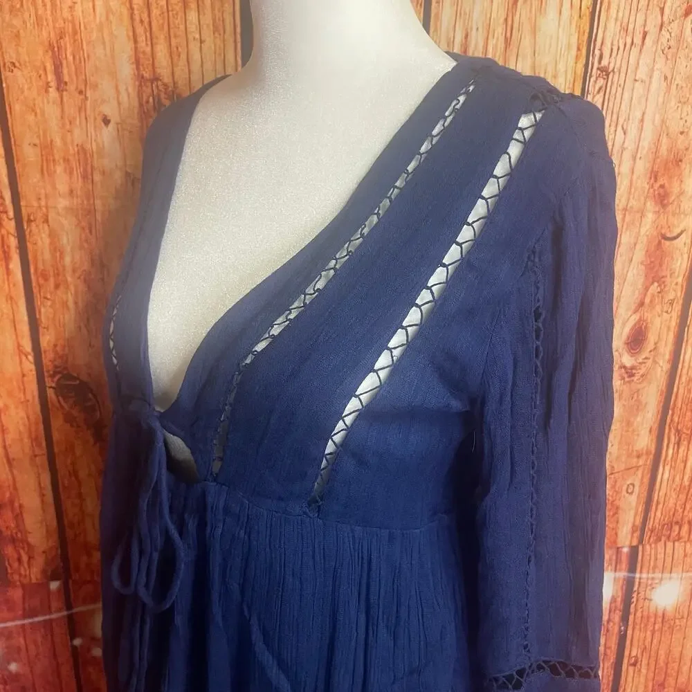 romeo mini dress free people Free People Romeo mini dress navy blue size XS extra small boho romantic  EUC boatswainllc.com